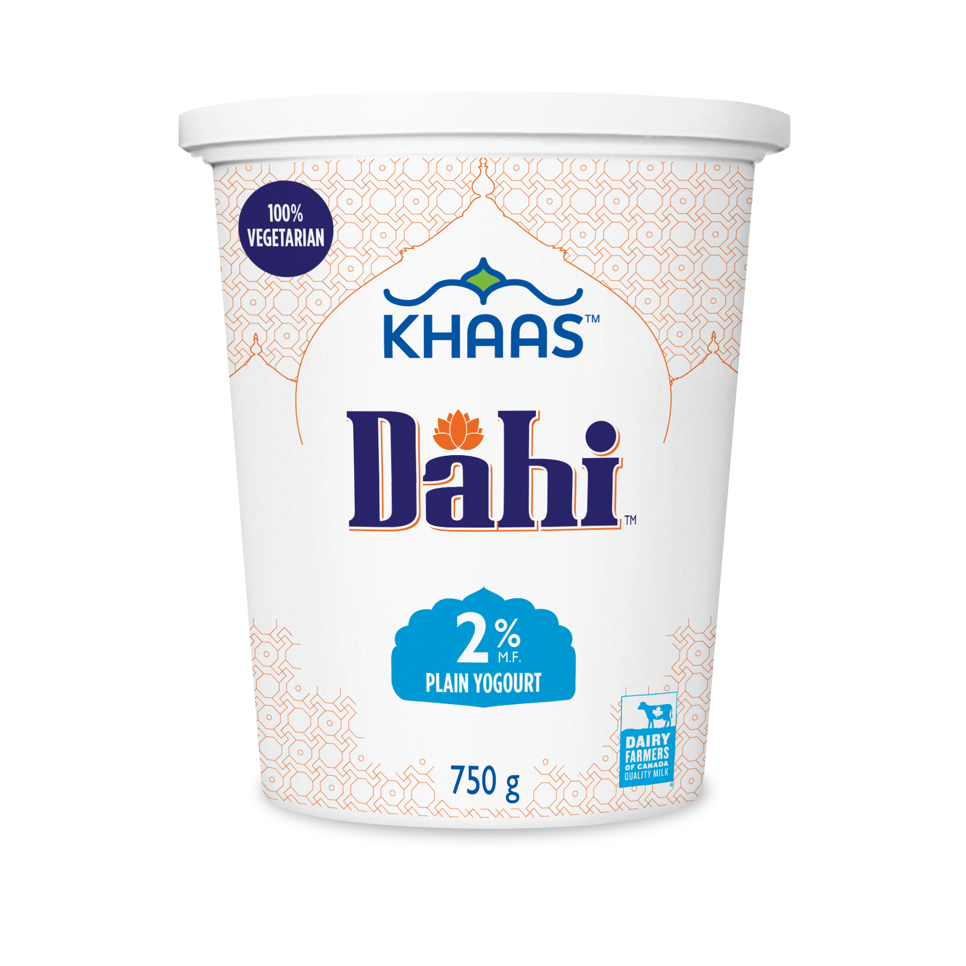 Khaas Dahi 2% Plain Yogourt package image. Khaas Dahi 2% Plain Yogourt image.