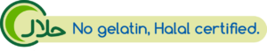 image of "No gelatin, Halal certified."