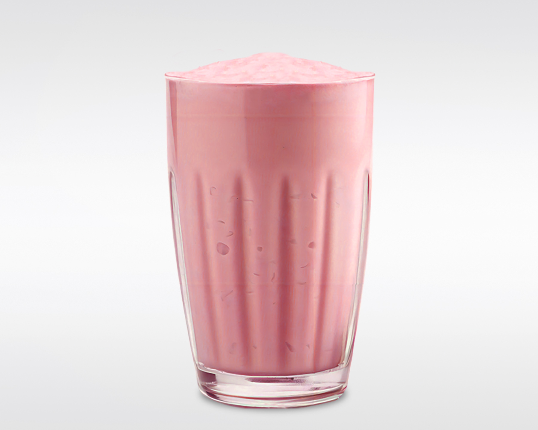 Image of Rose smoothie in a glass.