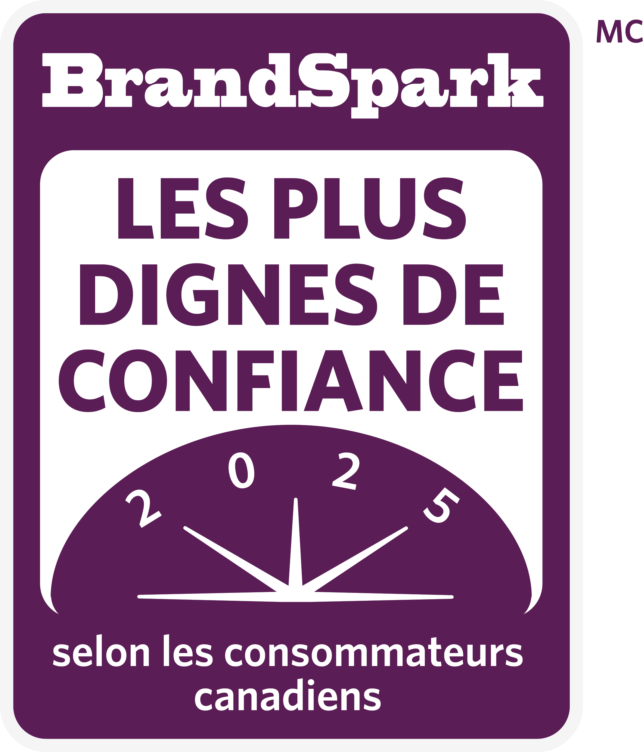 évalué par BrandSpark comme les plus dignes de confiance selon les consommateurs canadiens